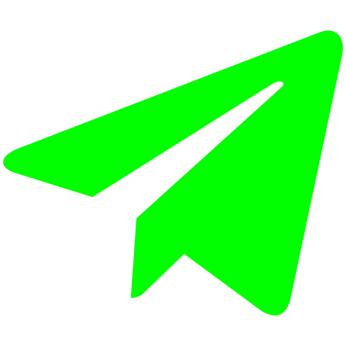 Telegram logo, white paper airplane icon